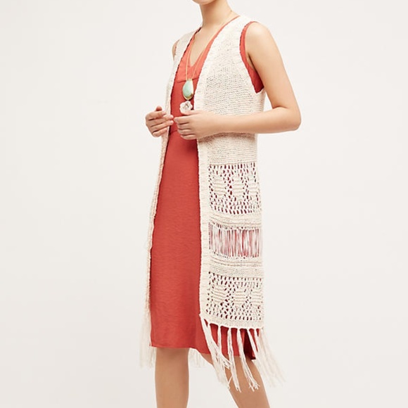 Anthropologie Jackets & Blazers - Anthropologie moth Fringed Sweater Vest